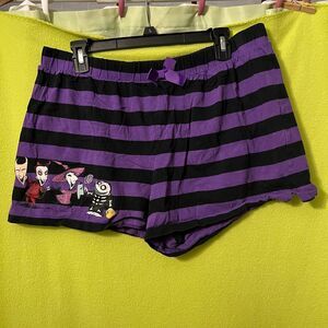 Tim Burton Nightmare Before Christmas Striped Sleep Shorts PJ Disney Purple xl